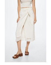 Spódnica spódnica Frill kolor biały midi prosta - Answear.com Mango