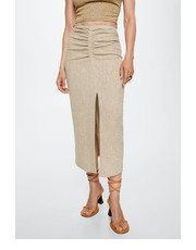 Spódnica spódnica Chunky kolor beżowy midi prosta - Answear.com Mango
