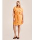 Sukienka Mango sukienka lniana Pepper kolor pomarańczowy mini prosta