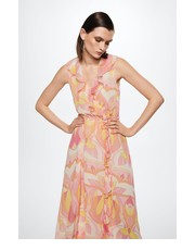 Sukienka sukienka Popi kolor różowy midi rozkloszowana - Answear.com Mango