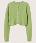 Sweter Mango Kardigan damski kolor zielony lekki