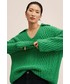 Sweter Mango Sweter damski kolor zielony lekki