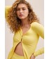 Sweter Mango kardigan Miri damski kolor żółty lekki