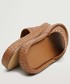 Sandały Mango klapki skórzane Pala damskie kolor beżowy
