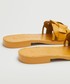 Sandały Mango klapki skórzane River damskie kolor żółty