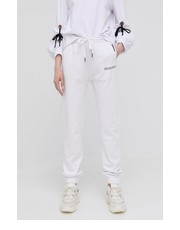 Spodnie spodnie bawełniane damskie kolor biały gładkie - Answear.com Silvian Heach