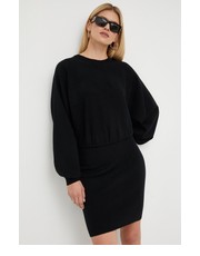Sukienka sukienka z domieszką wełny kolor czarny mini dopasowana - Answear.com Silvian Heach