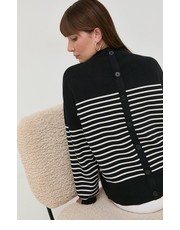 Sweter sweter z domieszką wełny damski kolor czarny z półgolfem - Answear.com Silvian Heach