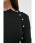 Sweter Silvian Heach sweter z domieszką wełny damski kolor czarny lekki