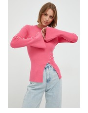 Sweter sweter z domieszką wełny damski kolor różowy lekki - Answear.com Silvian Heach