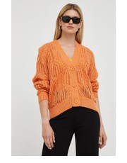 Sweter kardigan z domieszką wełny damski kolor pomarańczowy - Answear.com Silvian Heach