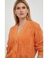 Sweter Silvian Heach kardigan z domieszką wełny damski kolor pomarańczowy