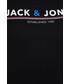 Bielizna męska Jack & Jones piżama bawełniana kolor czarny z nadrukiem
