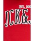 Bluza męska Jack & Jones bluza męska kolor czerwony z kapturem z nadrukiem