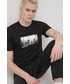 T-shirt - koszulka męska Jack & Jones T-shirt bawełniany kolor czarny z aplikacją