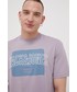 T-shirt - koszulka męska Jack & Jones T-shirt bawełniany kolor fioletowy z nadrukiem