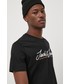 T-shirt - koszulka męska Jack & Jones t-shirt bawełniany kolor czarny z aplikacją