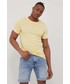 T-shirt - koszulka męska Jack & Jones t-shirt bawełniany kolor żółty gładki