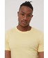 T-shirt - koszulka męska Jack & Jones t-shirt bawełniany kolor żółty gładki