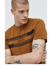 T-shirt - koszulka męska t-shirt bawełniany kolor brązowy z nadrukiem - Answear.com Jack & Jones