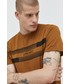 T-shirt - koszulka męska Jack & Jones t-shirt bawełniany kolor brązowy z nadrukiem