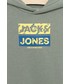 Bluza Jack & Jones bluza dziecięca kolor zielony z kapturem z nadrukiem