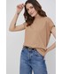 Bluzka Vero Moda t-shirt bawełniany kolor beżowy