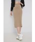 Spódnica Vero Moda spódnica z domieszką wełny kolor beżowy midi prosta