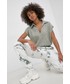 Spodnie Vero Moda Spodnie bawełniane damskie kolor biały wzorzyste