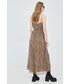 Sukienka Vero Moda sukienka kolor beżowy maxi rozkloszowana