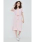 Sukienka Vero Moda sukienka kolor różowy midi prosta