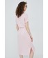 Sukienka Vero Moda sukienka kolor różowy midi prosta