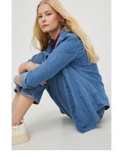 Koszula koszula jeansowa damska regular z kołnierzykiem klasycznym - Answear.com Lee