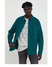 Koszula męska koszula sztruksowa męska kolor zielony regular z kołnierzykiem klasycznym - Answear.com Lee