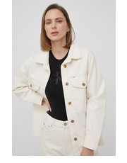 Kurtka kurtka jeansowa damska kolor beżowy przejściowa - Answear.com Lee