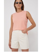 Spodnie szorty damskie kolor beżowy gładkie high waist - Answear.com Lee
