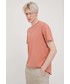 T-shirt - koszulka męska Lee t-shirt bawełniany kolor pomarańczowy gładki