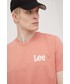 T-shirt - koszulka męska Lee t-shirt bawełniany kolor pomarańczowy z nadrukiem