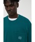 T-shirt - koszulka męska Lee t-shirt bawełniany kolor zielony gładki