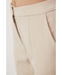 Spodnie Vila spodnie damskie kolor beżowy dopasowane high waist