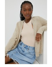 Sweter kardigan damski kolor beżowy lekki - Answear.com Vila