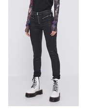 Spodnie Spodnie damskie kolor czarny dopasowane high waist - Answear.com Diesel