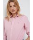 Koszula Polo Ralph Lauren koszula bawełniana damska kolor różowy regular z kołnierzykiem klasycznym