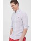 Koszula męska Polo Ralph Lauren koszula lniana męska kolor biały slim z kołnierzykiem button-down