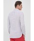 Koszula męska Polo Ralph Lauren koszula lniana męska kolor biały slim z kołnierzykiem button-down