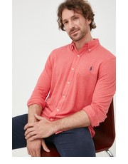 Koszula męska koszula bawełniana męska kolor czerwony regular z kołnierzykiem button-down - Answear.com Polo Ralph Lauren