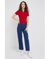 Bluzka Polo Ralph Lauren t-shirt damski kolor czerwony z kołnierzykiem
