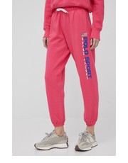 Spodnie spodnie damskie kolor różowy z nadrukiem - Answear.com Polo Ralph Lauren