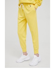 Spodnie spodnie dresowe damskie kolor żółty gładkie - Answear.com Polo Ralph Lauren