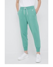 Spodnie spodnie dresowe damskie kolor zielony gładkie - Answear.com Polo Ralph Lauren